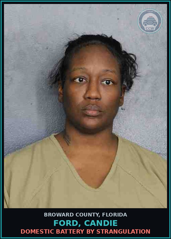 Booking mugshot of FORD, CANDIE in Broward County
