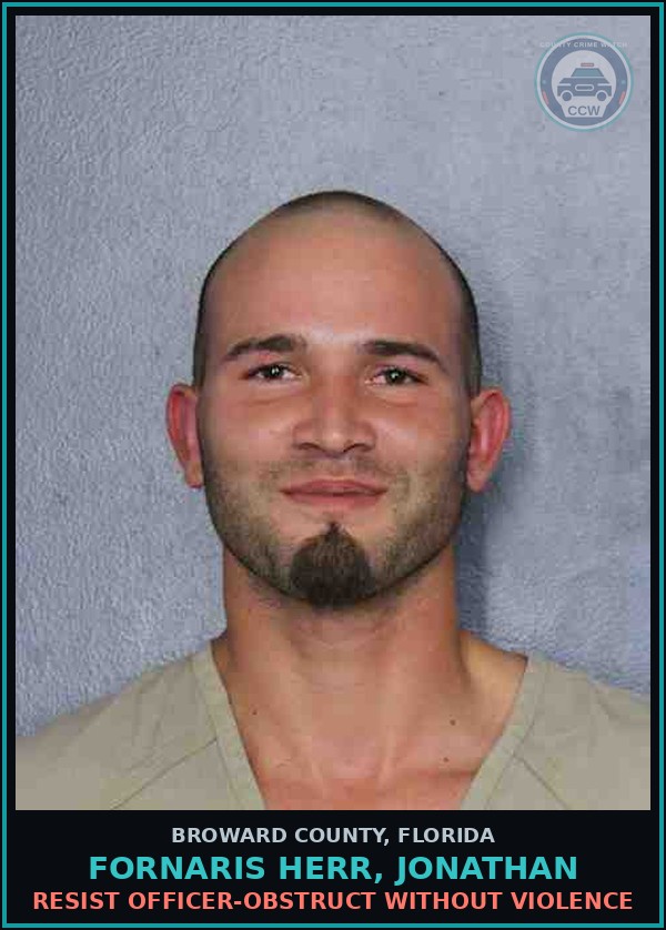 Booking mugshot of FORNARIS HERR, JONATHAN in Broward County
