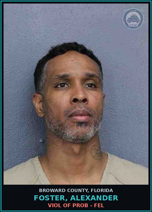 Booking mugshot of FOSTER, ALEXANDER in Broward County