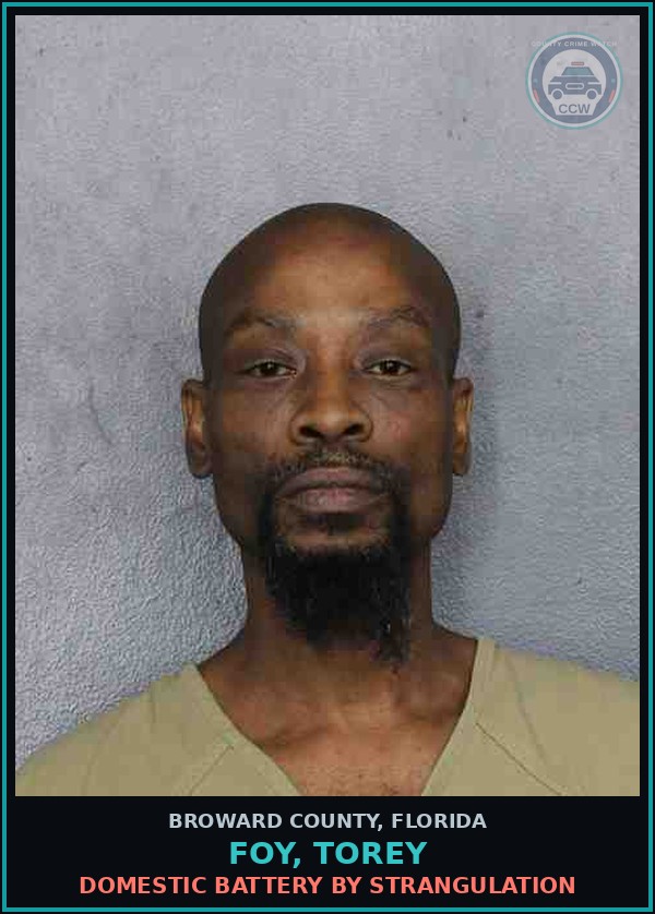 Booking mugshot of FOY, TOREY in Broward County