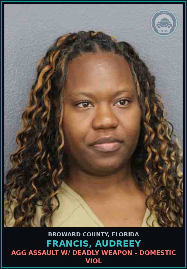 Booking mugshot of FRANCIS, AUDREEY in Broward County