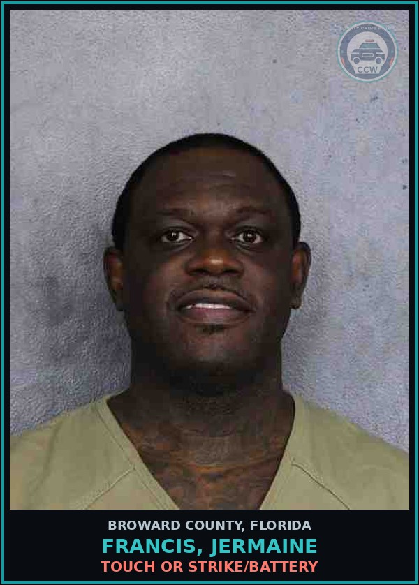 Booking mugshot of FRANCIS, JERMAINE in Broward County