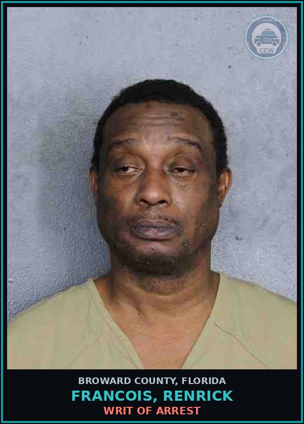 Booking mugshot of FRANCOIS, RENRICK in Broward County