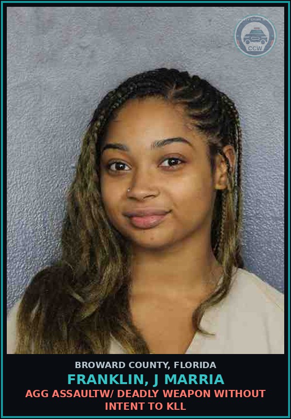 Booking mugshot of FRANKLIN, J MARRIA in Broward County