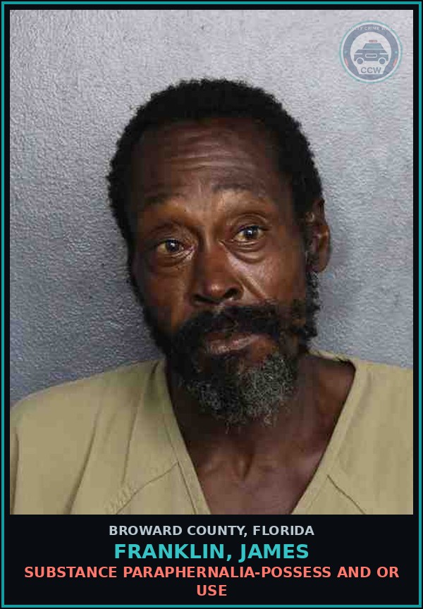 Booking mugshot of FRANKLIN, JAMES in Broward County