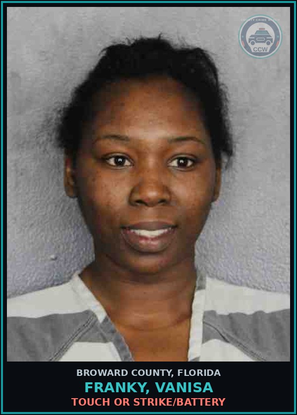 Booking mugshot of FRANKY, VANISA in Broward County