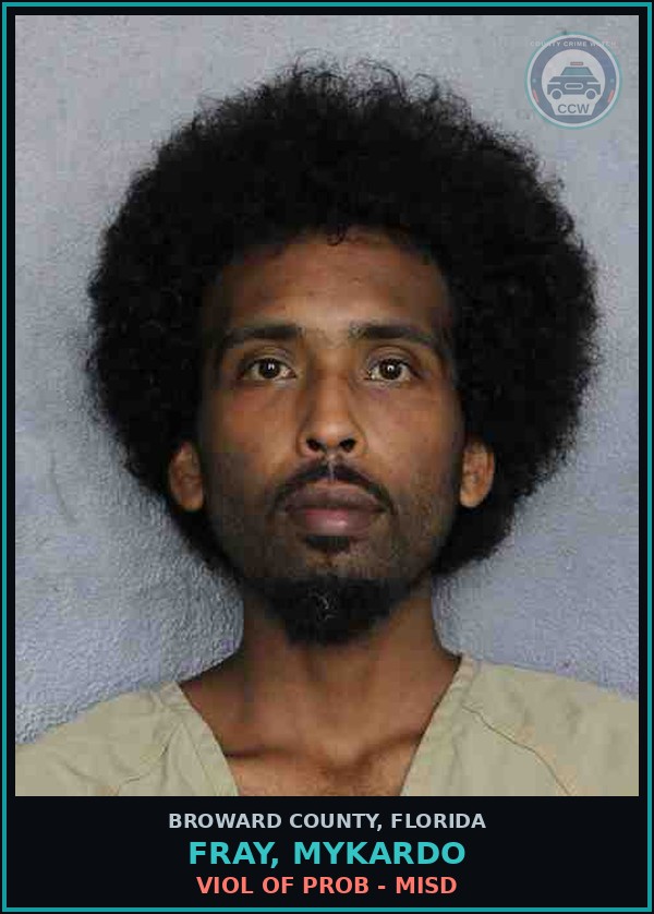 Booking mugshot of FRAY, MYKARDO in Broward County