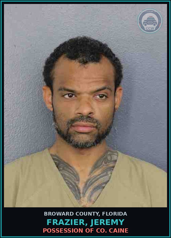 Booking mugshot of FRAZIER, JEREMY in Broward County