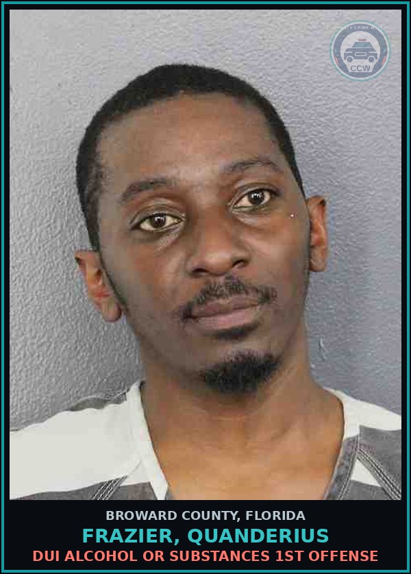 Booking mugshot of FRAZIER, QUANDERIUS in Broward County