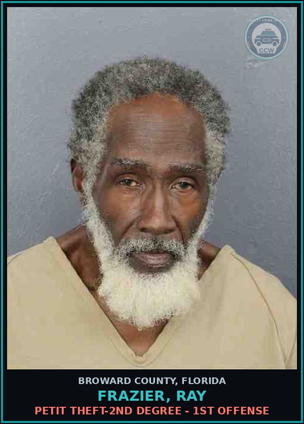 Booking mugshot of FRAZIER, RAY in Broward County
