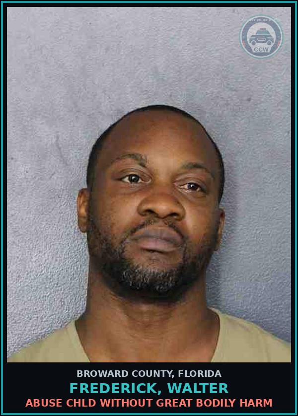 Booking mugshot of FREDERICK, WALTER in Broward County