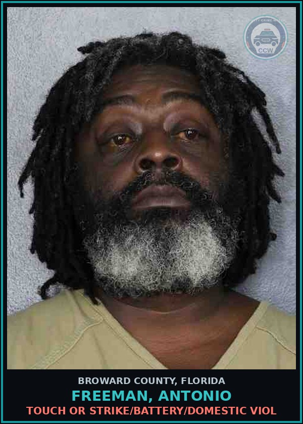 Booking mugshot of FREEMAN, ANTONIO in Broward County