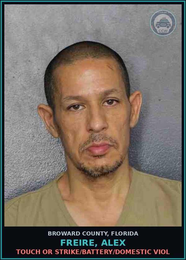 Booking mugshot of FREIRE, ALEX in Broward County