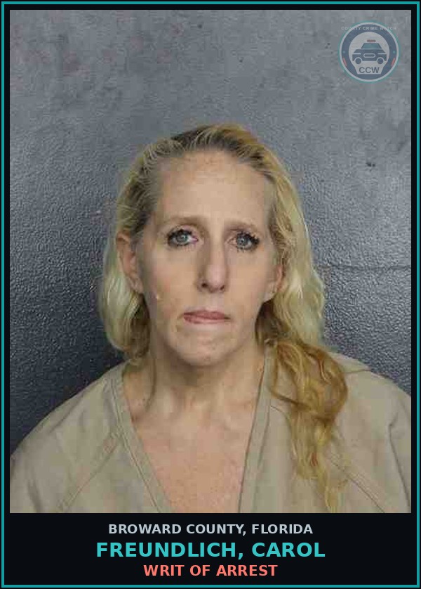 Booking mugshot of FREUNDLICH, CAROL in Broward County