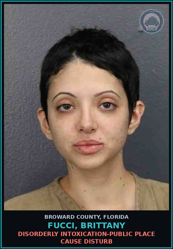 Booking mugshot of FUCCI, BRITTANY in Broward County