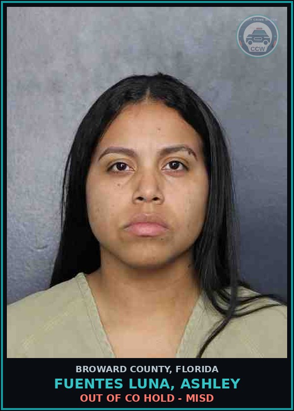 Booking mugshot of FUENTES LUNA, ASHLEY in Broward County