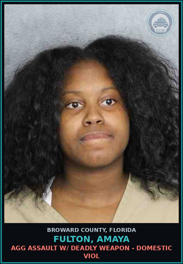 Booking mugshot of FULTON, AMAYA in Broward County
