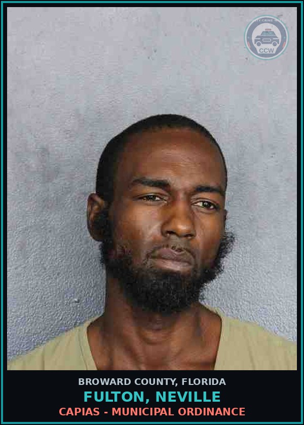 Booking mugshot of FULTON, NEVILLE in Broward County