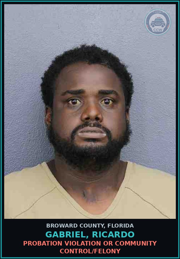 Booking mugshot of GABRIEL, RICARDO in Broward County