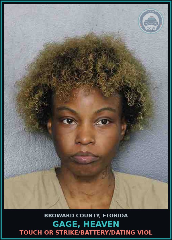 Booking mugshot of GAGE, HEAVEN in Broward County