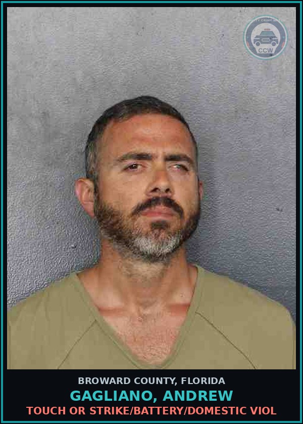 Booking mugshot of GAGLIANO, ANDREW in Broward County