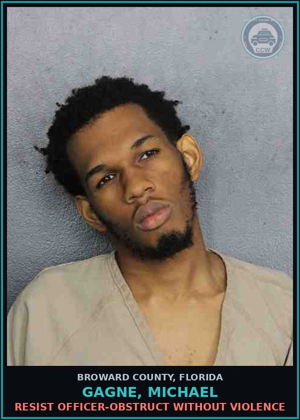 Booking mugshot of GAGNE, MICHAEL in Broward County