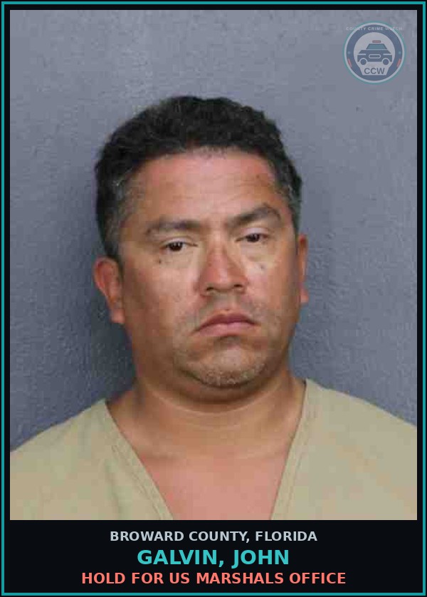 Booking mugshot of GALVIN, JOHN in Broward County