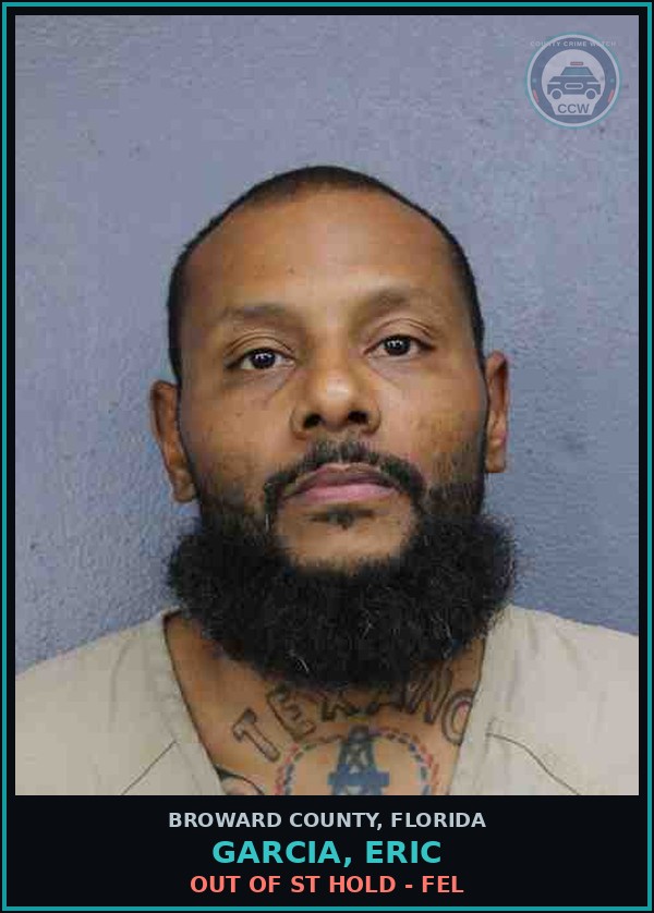 Booking mugshot of GARCIA, ERIC in Broward County