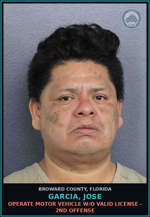 Booking mugshot of GARCIA, JOSE in Broward County