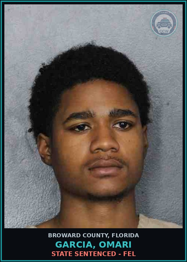 Booking mugshot of GARCIA, OMARI in Broward County
