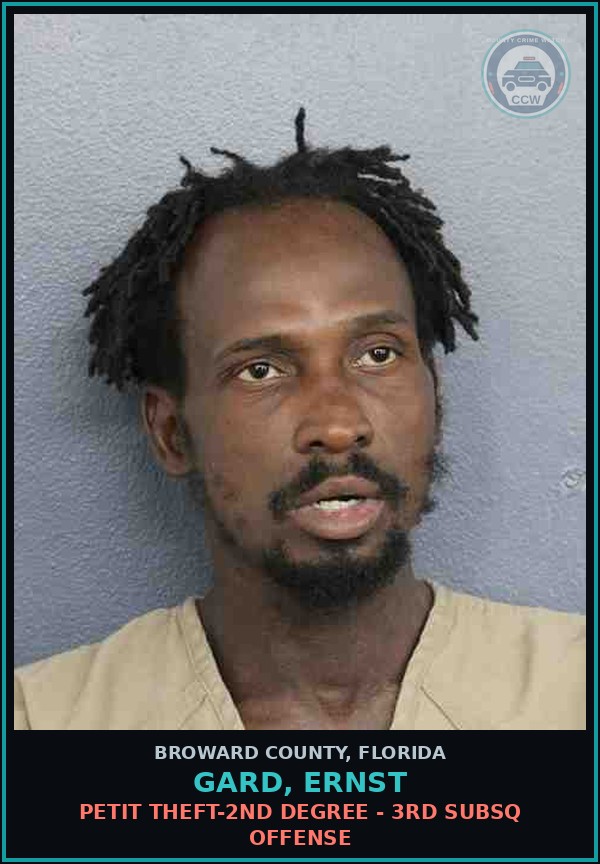 Booking mugshot of GARD, ERNST in Broward County