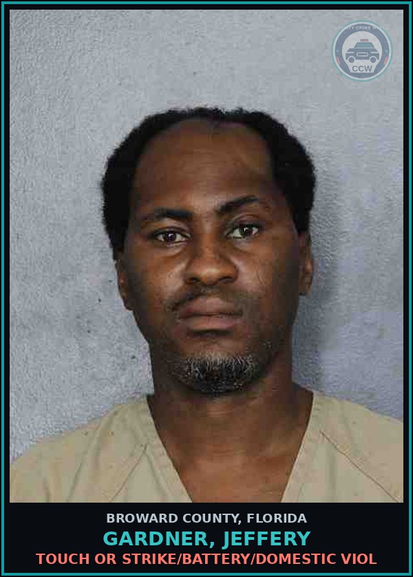 Booking mugshot of GARDNER, JEFFERY in Broward County