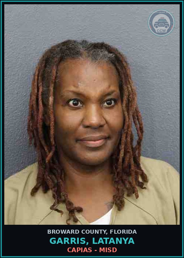Booking mugshot of GARRIS, LATANYA in Broward County