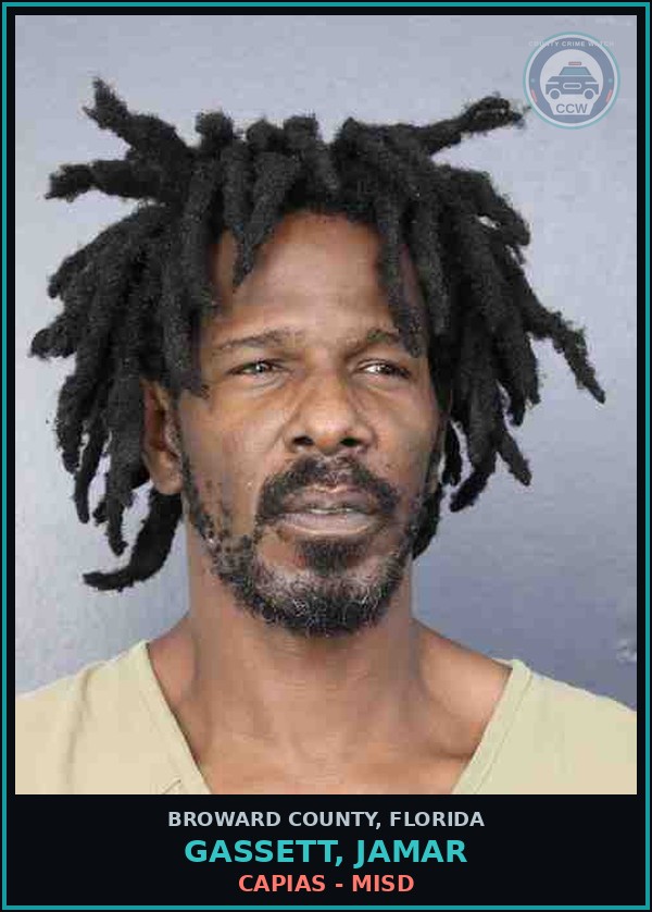 Booking mugshot of GASSETT, JAMAR in Broward County