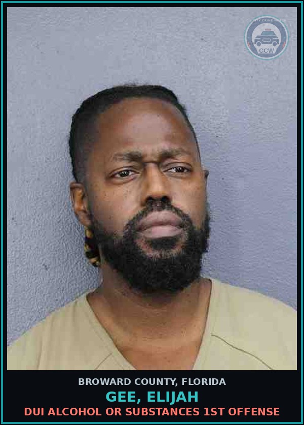 Booking mugshot of GEE, ELIJAH in Broward County