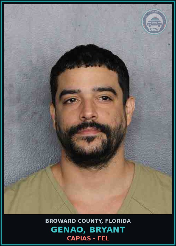 Booking mugshot of GENAO, BRYANT in Broward County