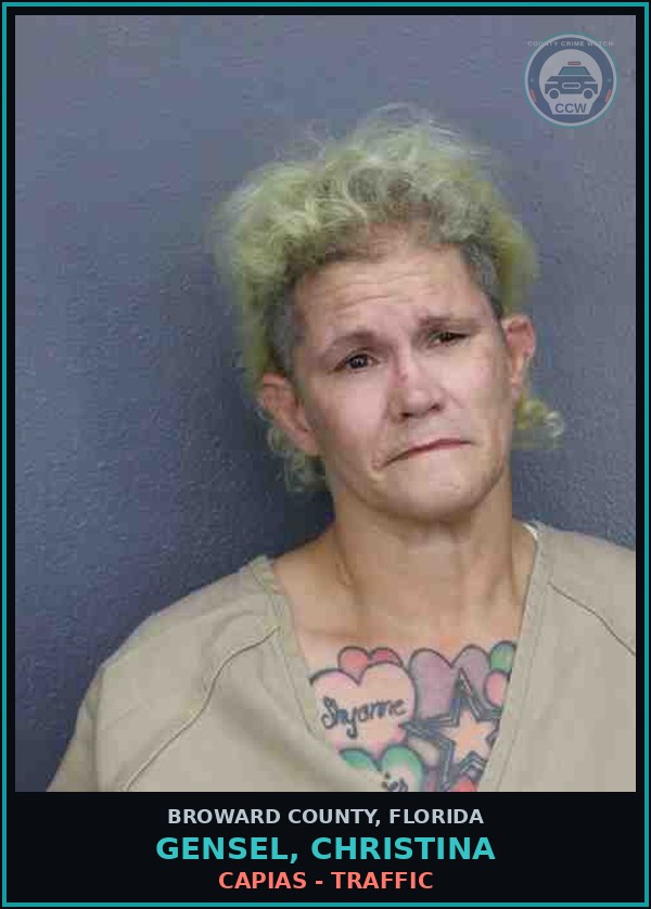 Booking mugshot of GENSEL, CHRISTINA in Broward County