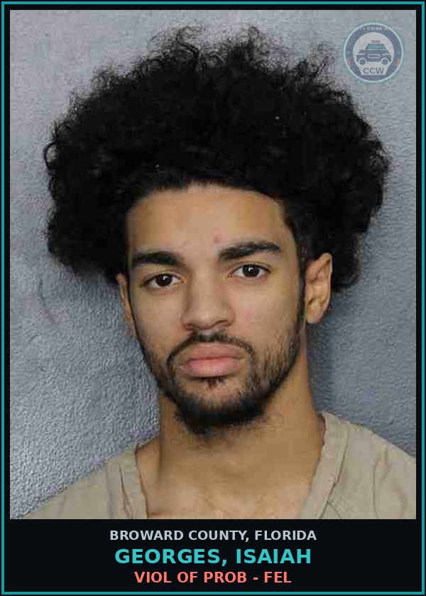 Booking mugshot of GEORGES, ISAIAH in Broward County