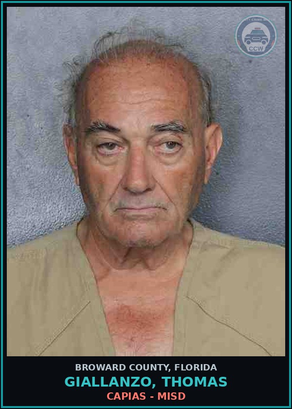 Booking mugshot of GIALLANZO, THOMAS in Broward County