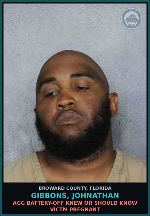 Booking mugshot of GIBBONS, JOHNATHAN in Broward County