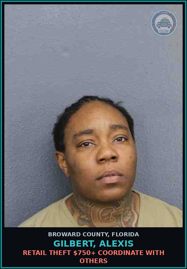 Booking mugshot of GILBERT, ALEXIS in Broward County