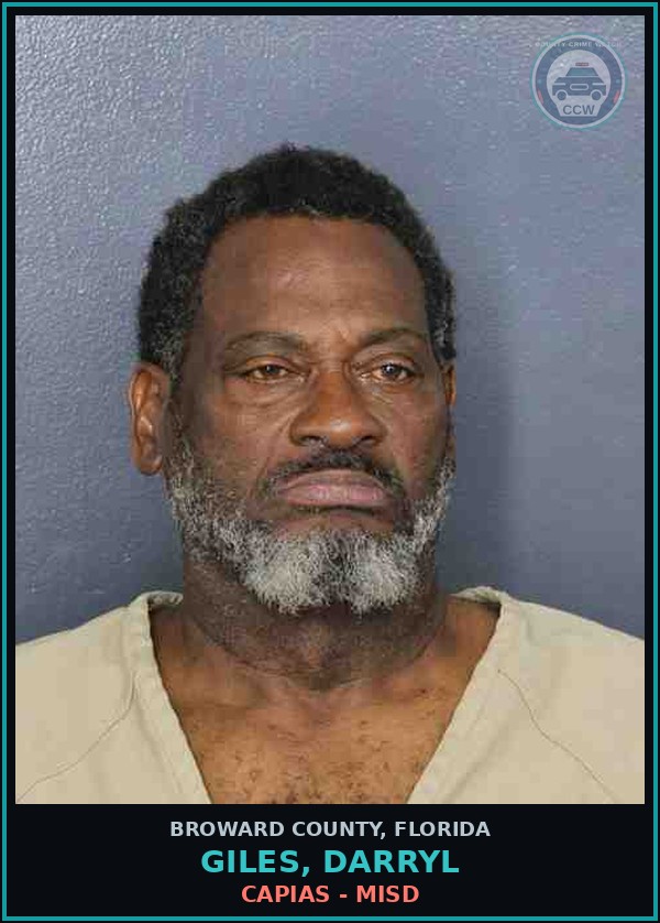 Booking mugshot of GILES, DARRYL in Broward County