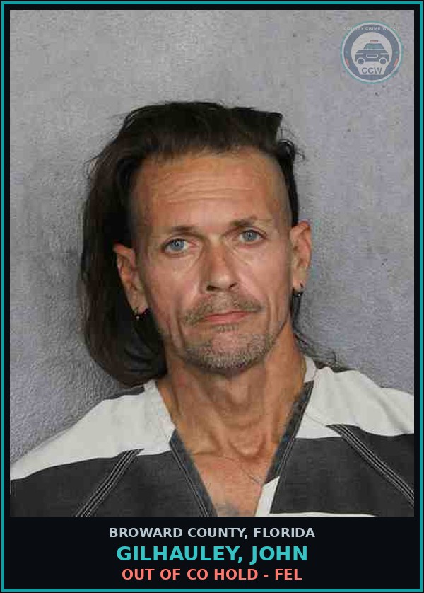 Booking mugshot of GILHAULEY, JOHN in Broward County
