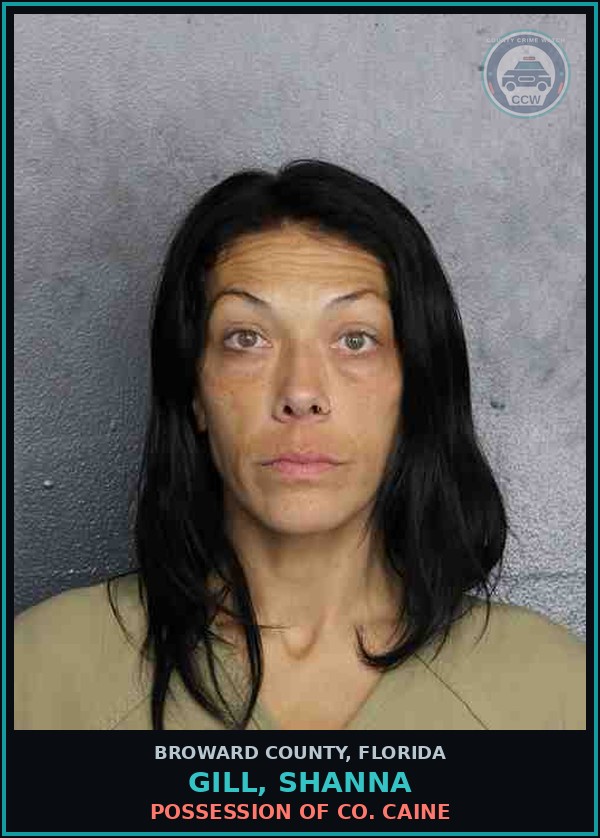 Booking mugshot of GILL, SHANNA in Broward County