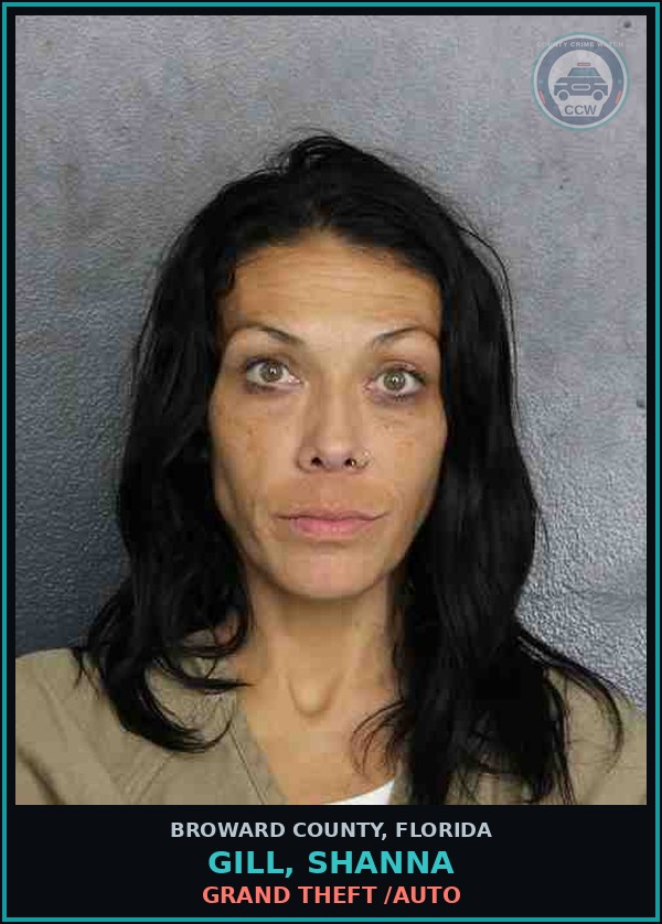 Booking mugshot of GILL, SHANNA in Broward County