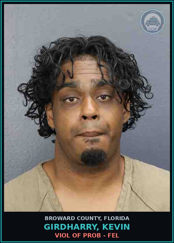 Booking mugshot of GIRDHARRY, KEVIN in Broward County