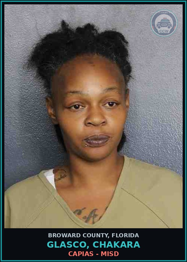 Booking mugshot of GLASCO, CHAKARA in Broward County