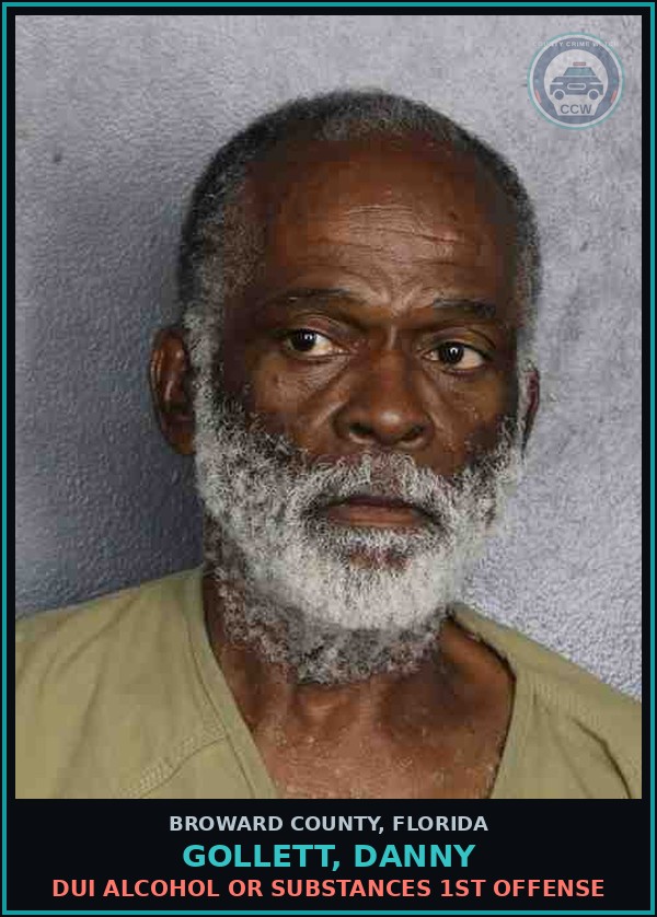 Booking mugshot of GOLLETT, DANNY in Broward County