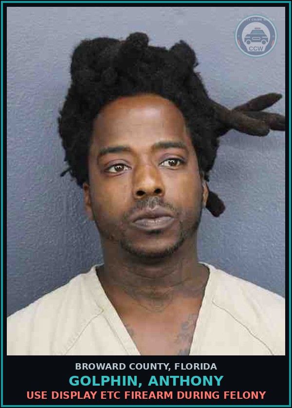 Booking mugshot of GOLPHIN, ANTHONY in Broward County