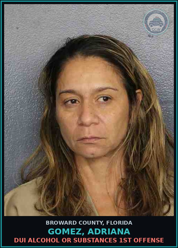 Booking mugshot of GOMEZ, ADRIANA in Broward County